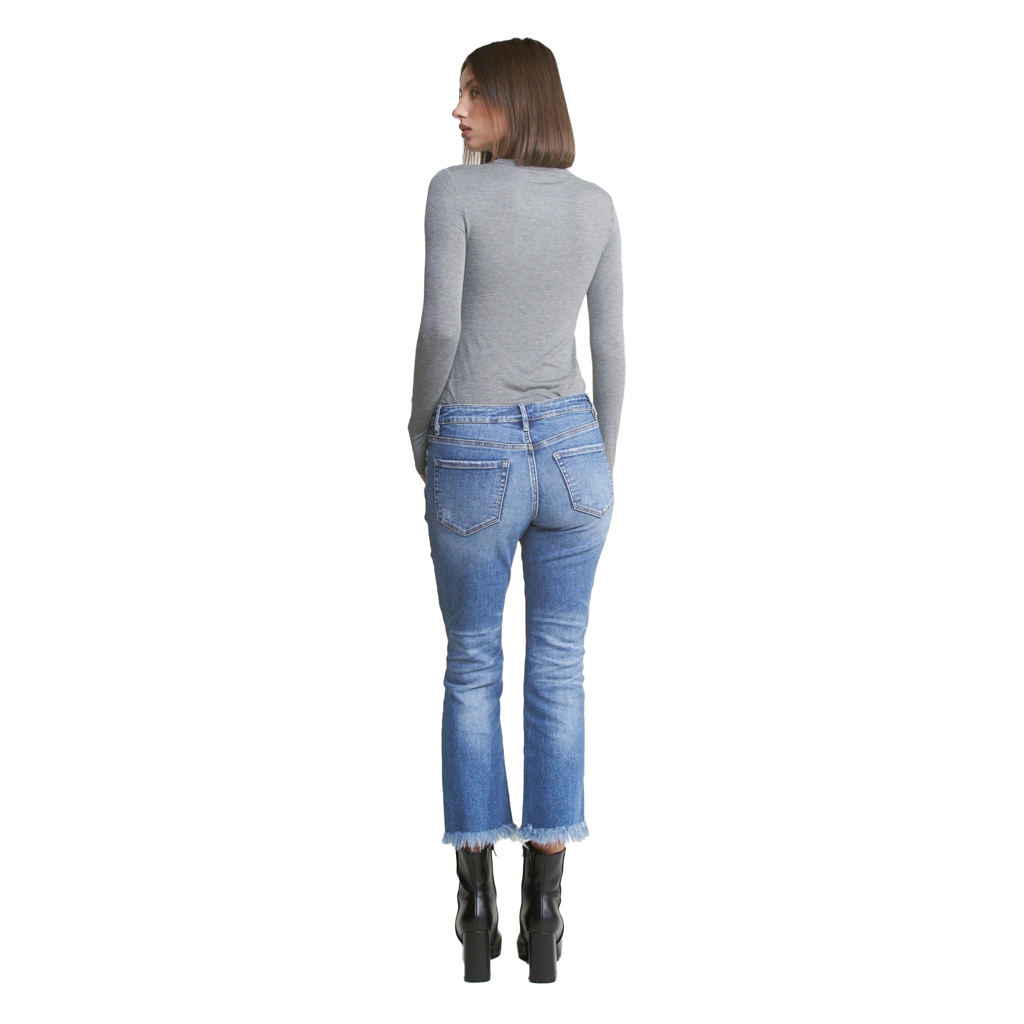 Mid Rise Distressed Crop Jean - Denny's