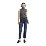 High Rise Raw Hem Ankle Straight Leg Jean - Denny's