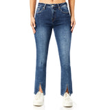 Mid Rise Slim Crop Straight Jean - Denny's