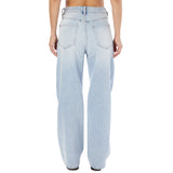 High Rise Knee Slit WIde Leg Jean - Denny's
