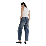 High Rise Slit Pkt Barrel Leg Jean - Denny's