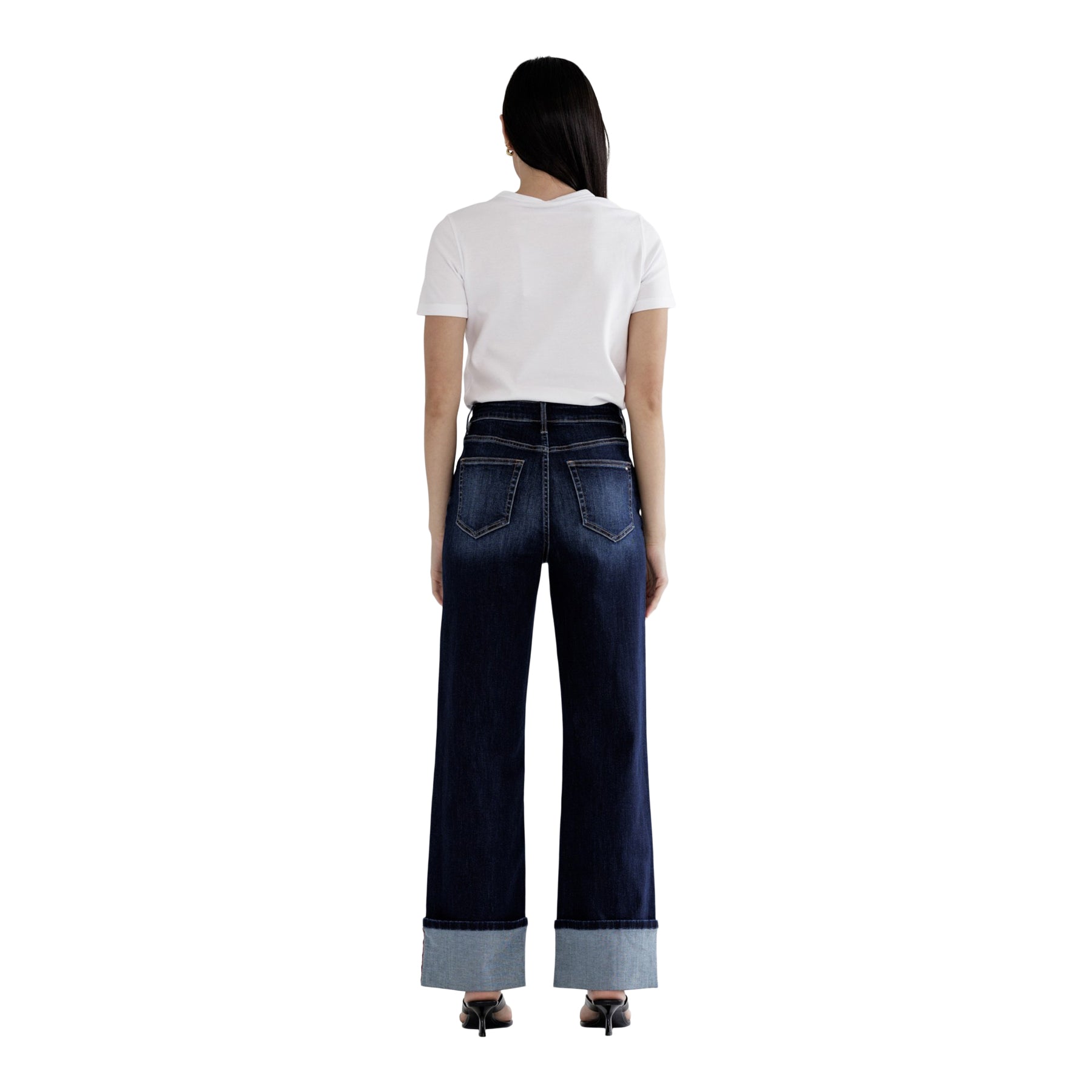 High Rise Wide Cuff Hem Jean - Denny's