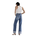High Rise WIde Cuff Hem Jean - Denny's