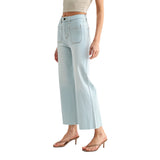 Raw Hem Crop Wide Leg w/ Front Pkt