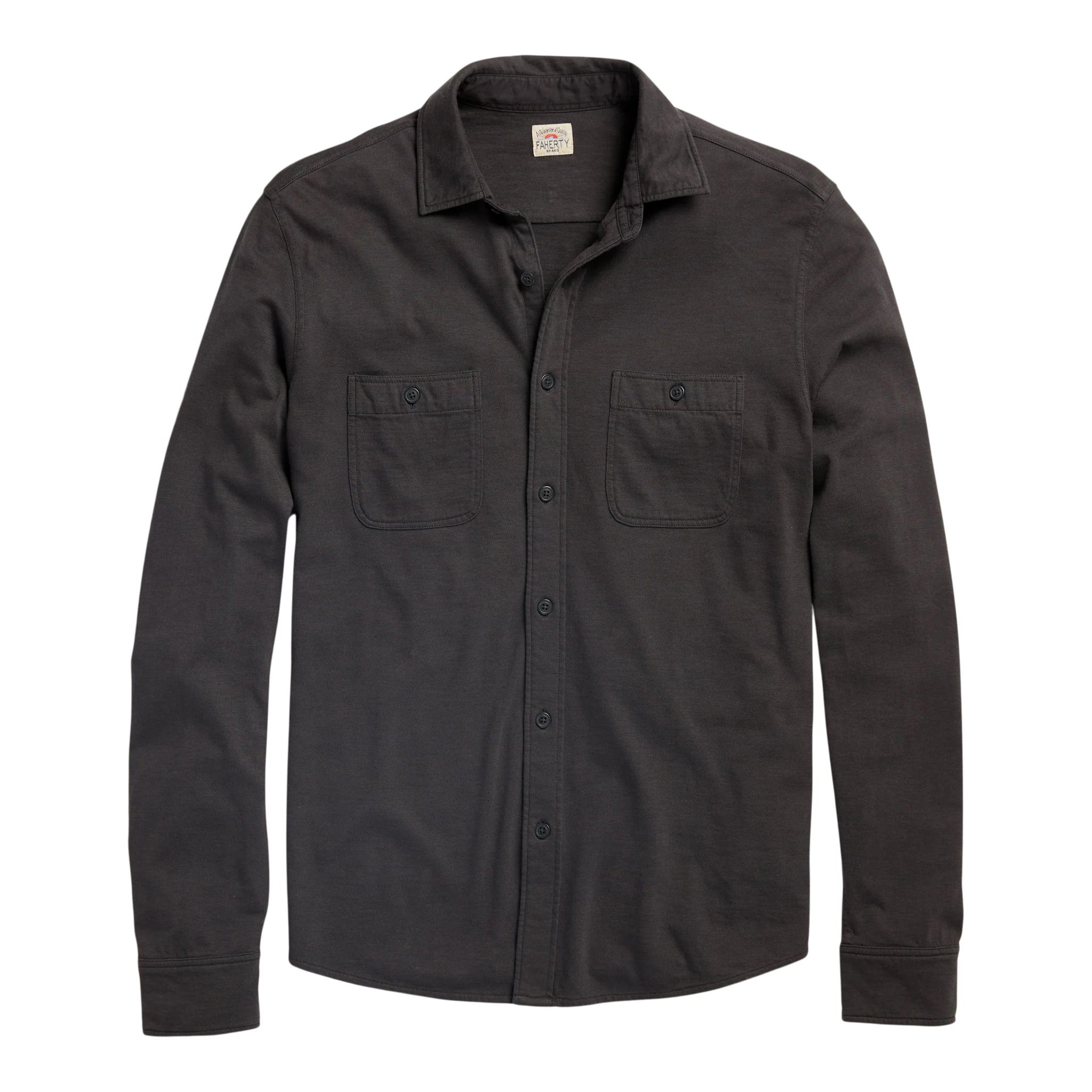 Washed Black Knit 2 Pocket Shirt - Denny's