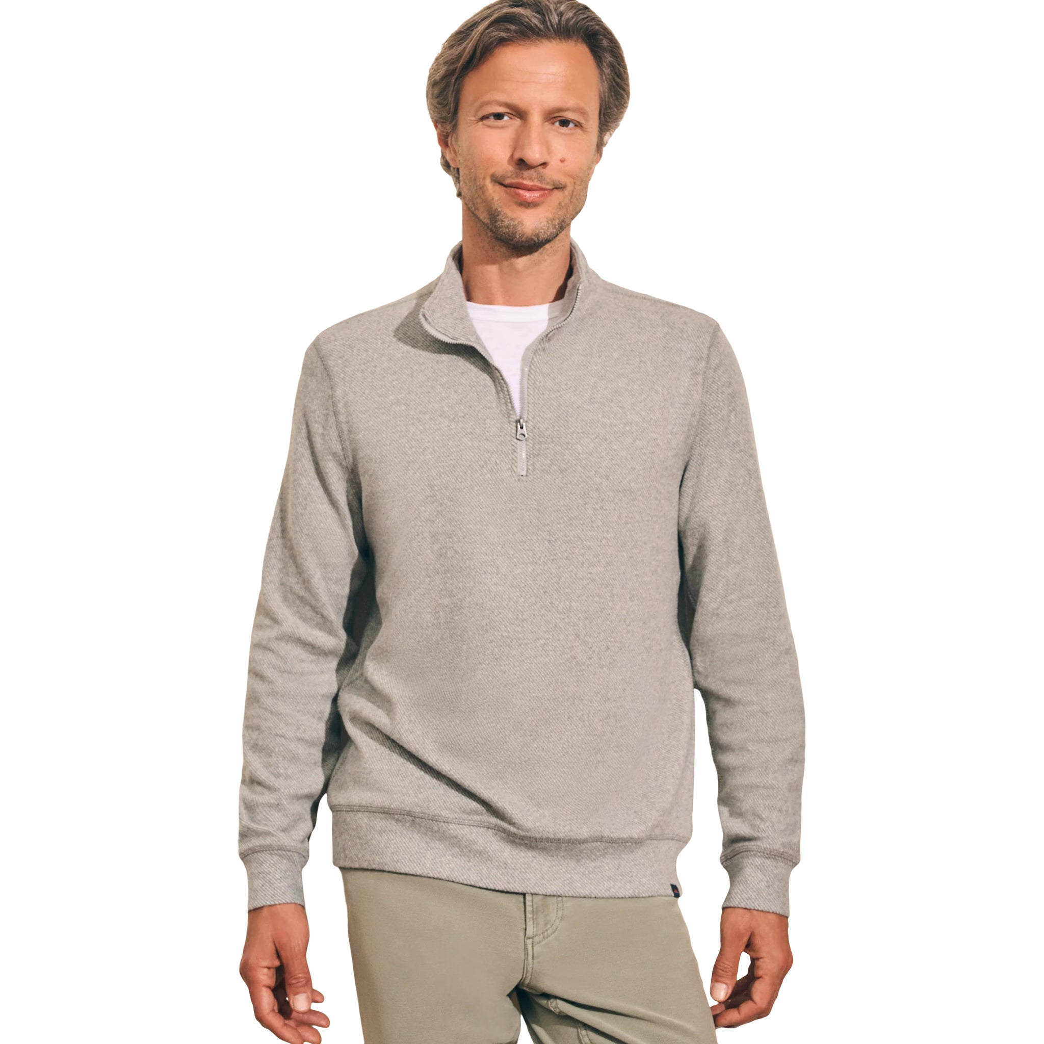 Light Grey Legend 1/4 Zip Sweater - Denny's
