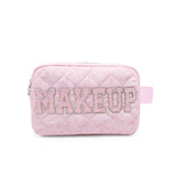 Makeup Bow Quilted Cosmetic Pouch