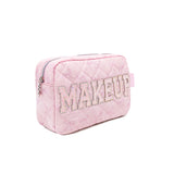 Makeup Bow Quilted Cosmetic Pouch