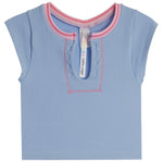 Two Tone Slit Neck Top - Denny's