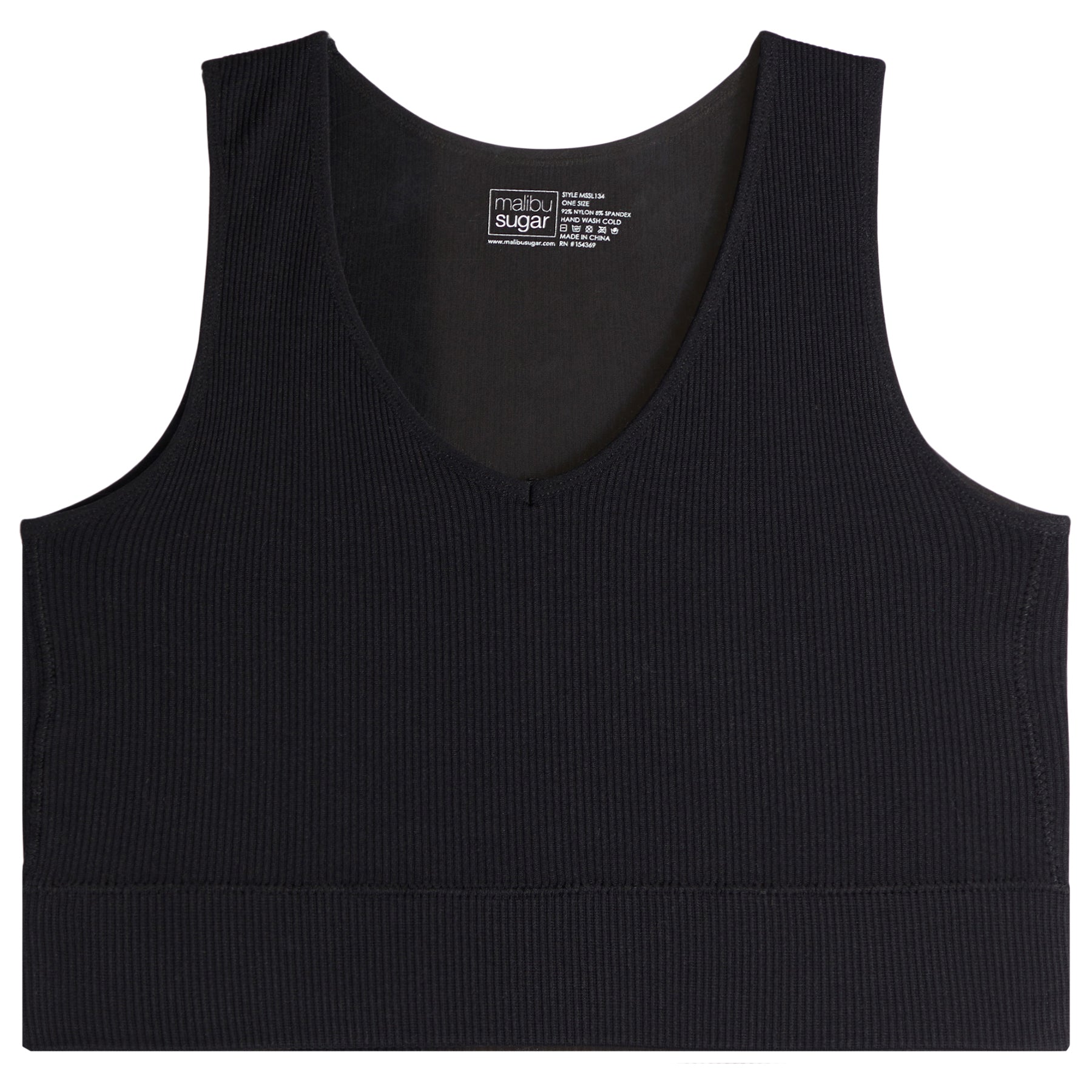 Sleeveless Banded Bottom V-Neck - Denny's