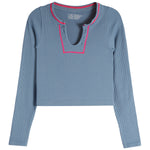 Contrast Stitching Long Sleeve Shirt - Denny's