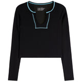 Contrast Stitching Long Sleeve Shirt - Denny's