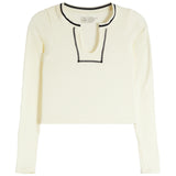 Contrast Stitching Long Sleeve Shirt - Denny's