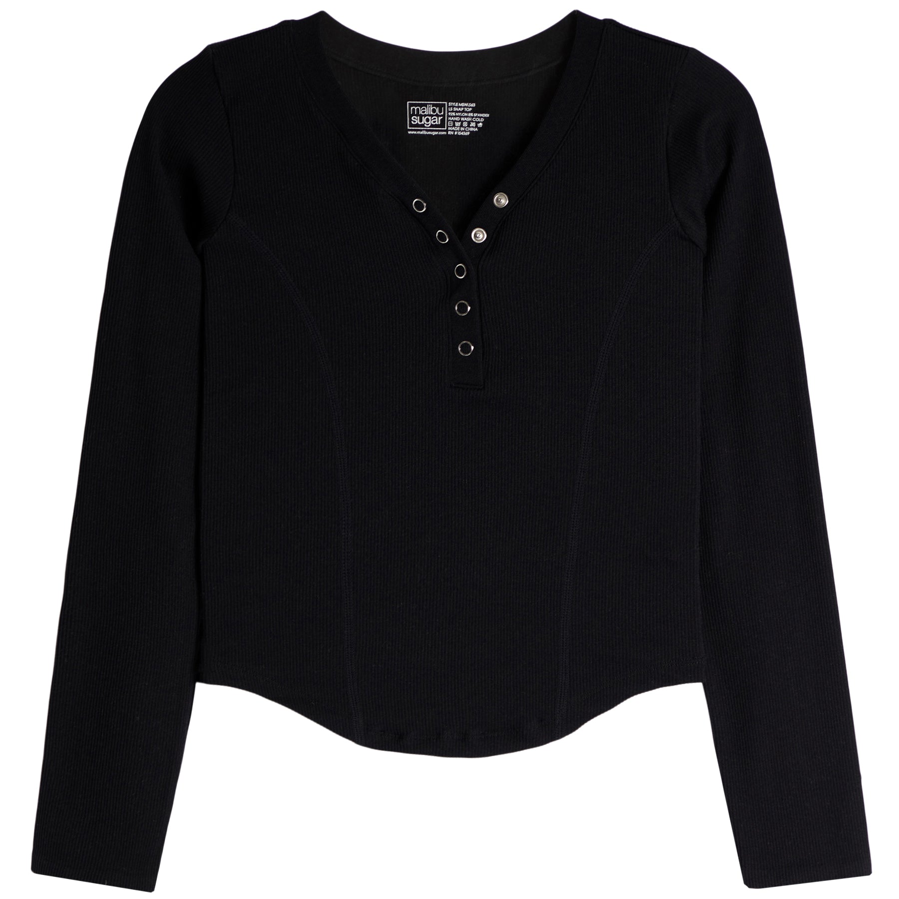 Snap Front Ribbed Long Sleeve Shirt - Denny's