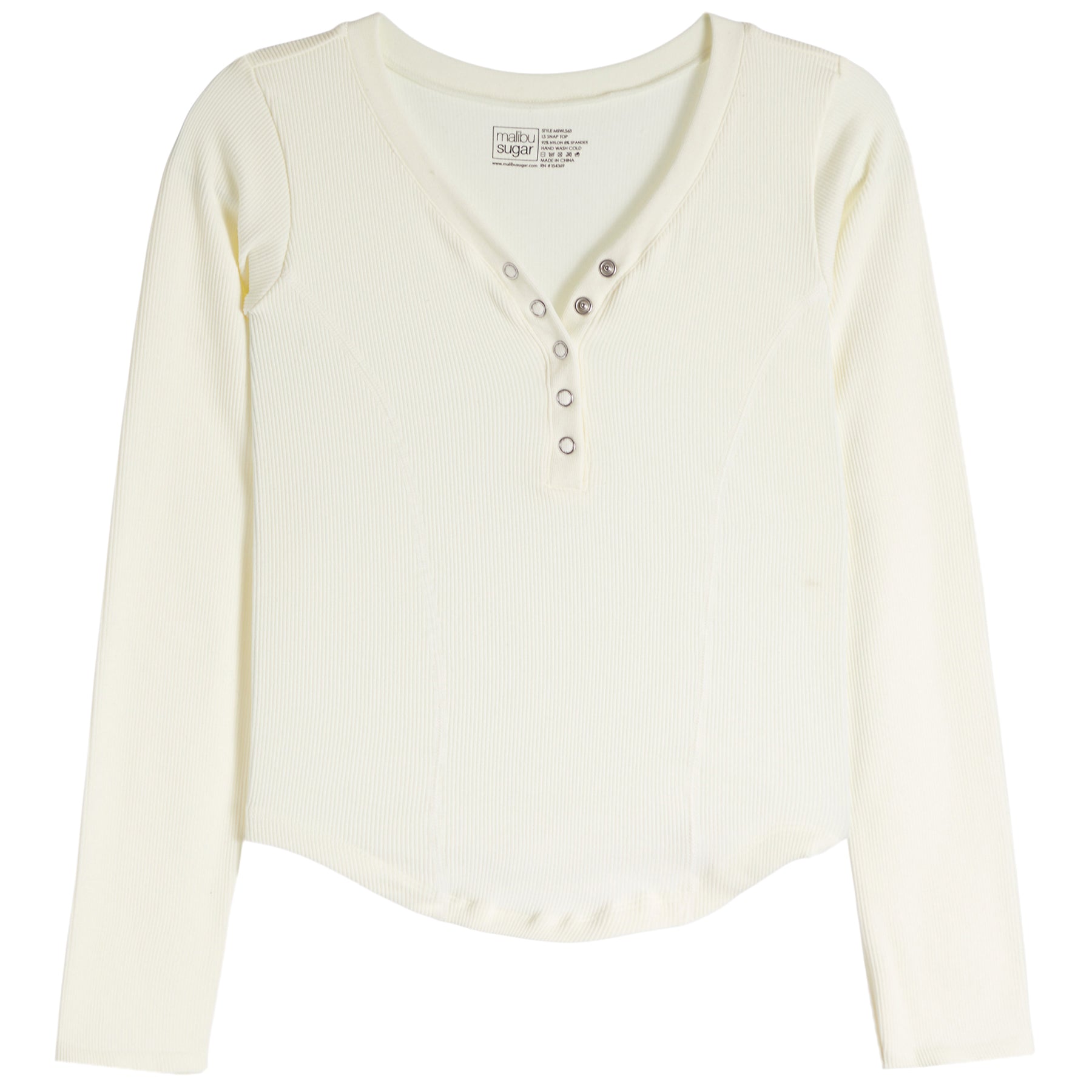 Snap Front Ribbed Long Sleeve Shirt - Denny's