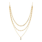 Multi Layer Tiny CZ Pendant Necklace - Denny's