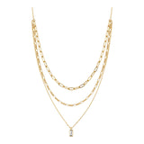 Multi Layer Tiny CZ Pendant Necklace - Denny's