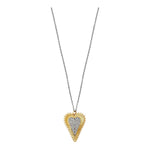 Two-Tone Pave Heart Pendant - Denny's