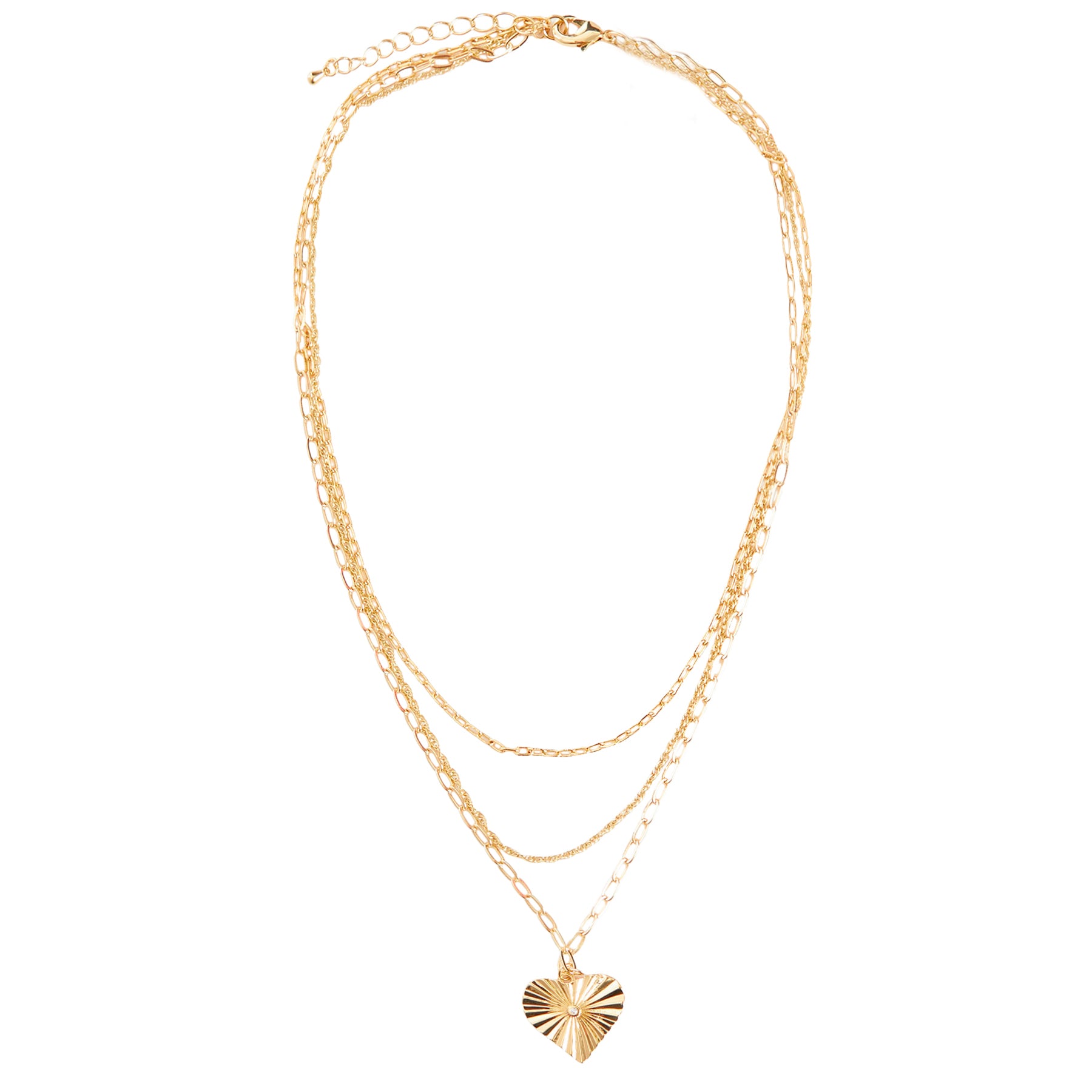 Triple Layer Heart Pendant Necklace - Denny's
