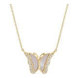 Butterfly Shell Pave Necklace - Denny's
