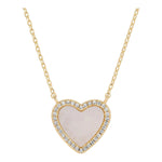 Heart Shell Pave Necklace - Denny's