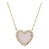 Heart Shell Pave Necklace - Denny's