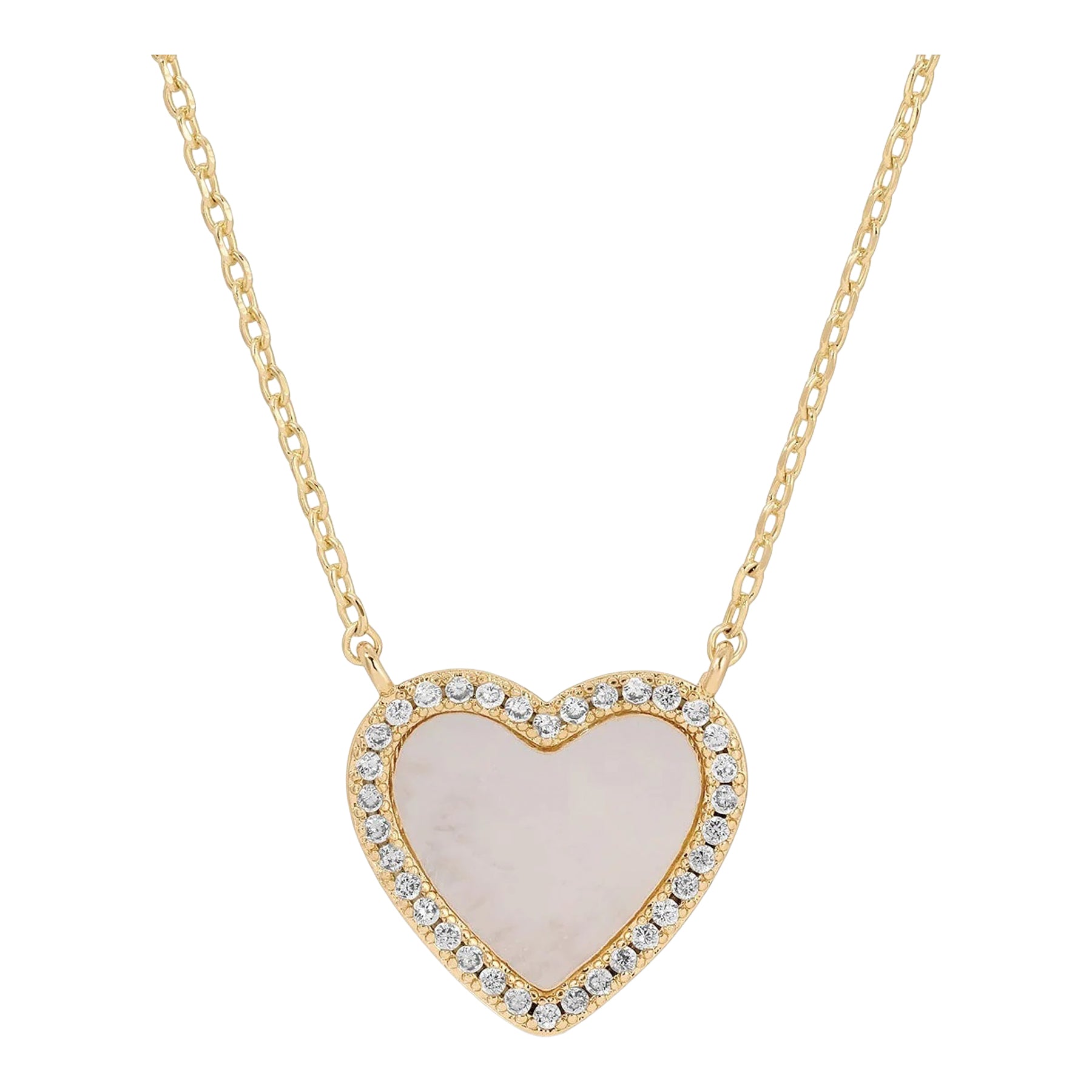 Heart Shell Pave Necklace - Denny's