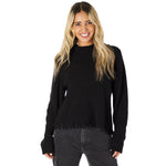 Ripped Hem Mock Neck Sweater - Denny's