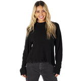 Ripped Hem Mock Neck Sweater - Denny's