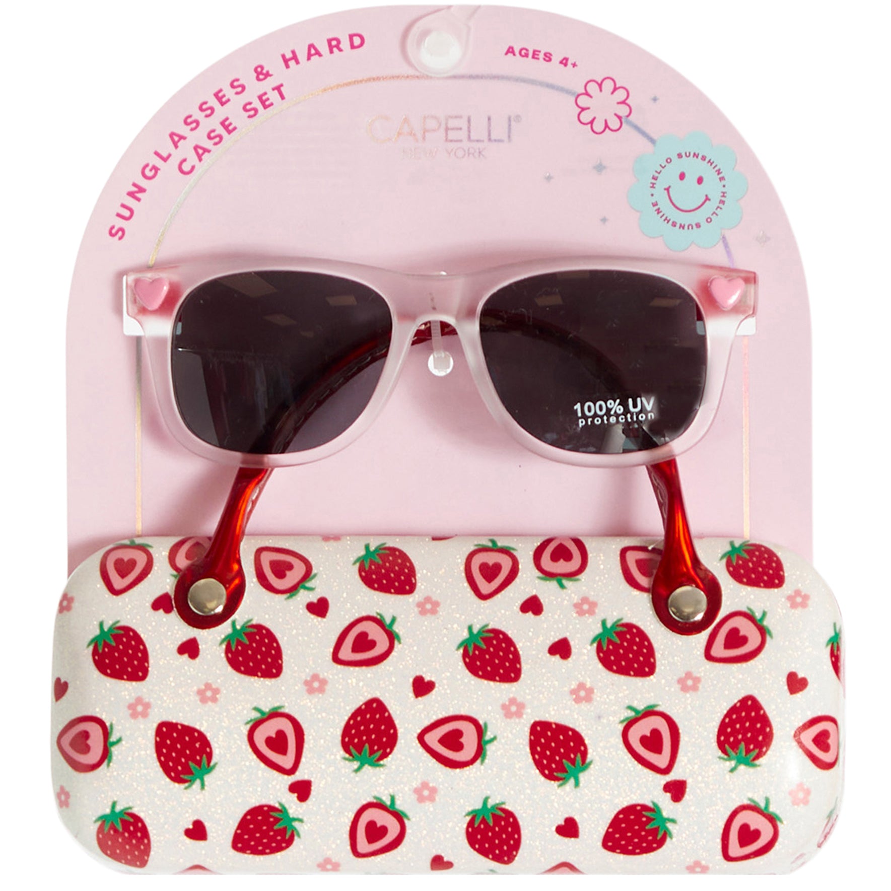 Strawberry Hearts Sunglasses & Case - Denny's