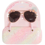 Crunchy Glitter Case/Aviator Sunglasses Set