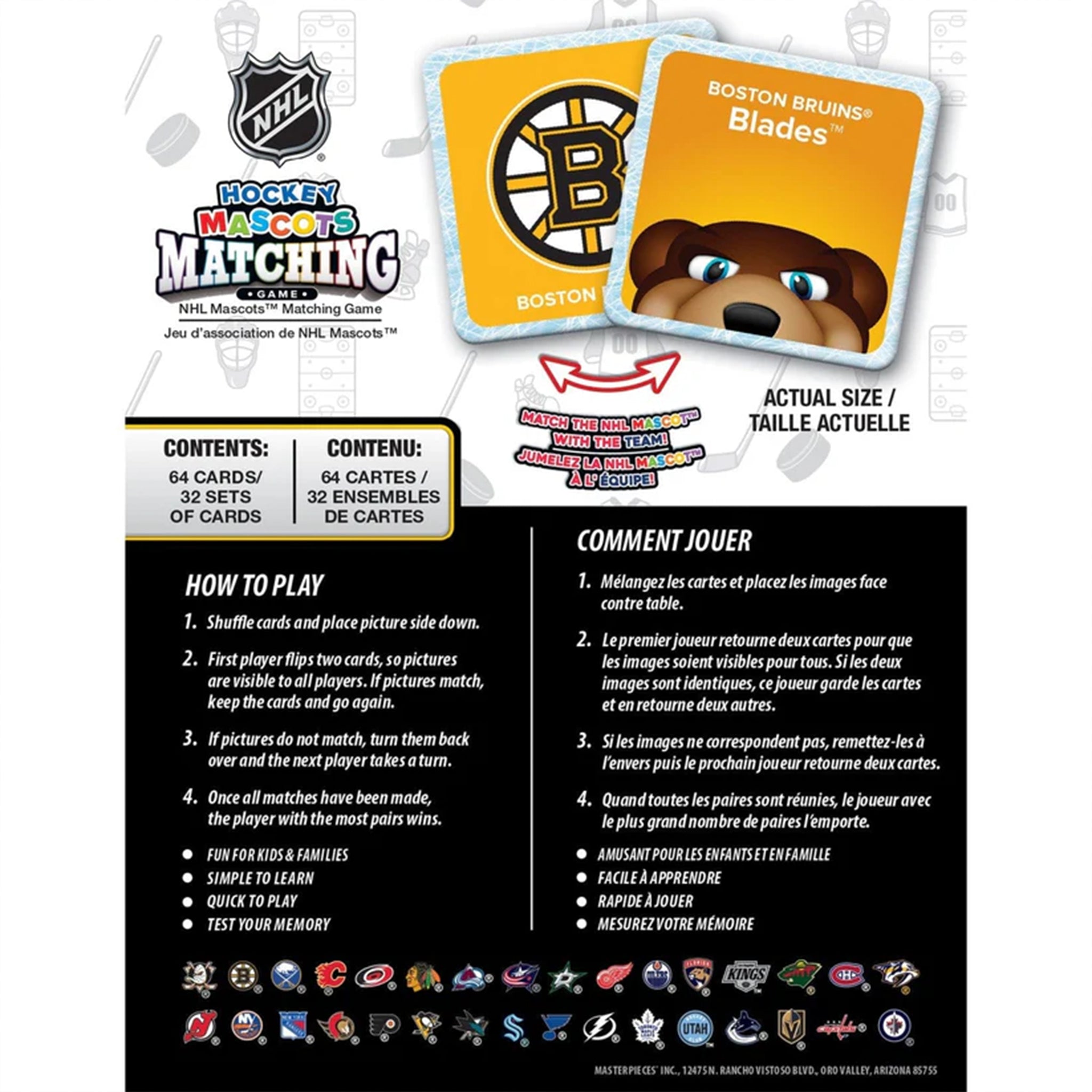 NHL Mascots Matching Game - Denny's