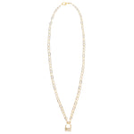 Lock Charm Paperclip Chain Necklace - Denny's