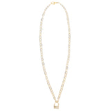Lock Charm Paperclip Chain Necklace - Denny's