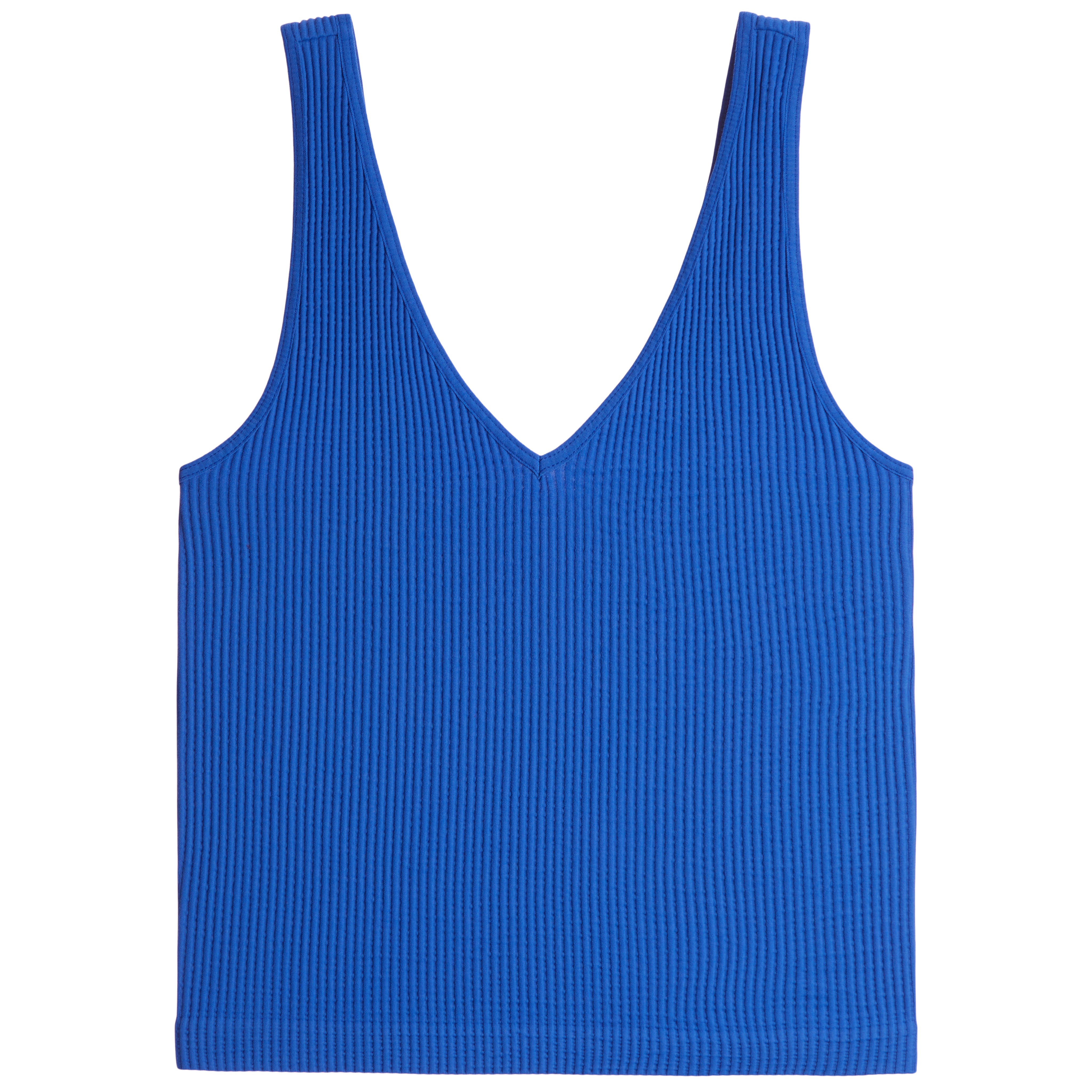 V-Neck Ribbed Crop Tank - Denny's