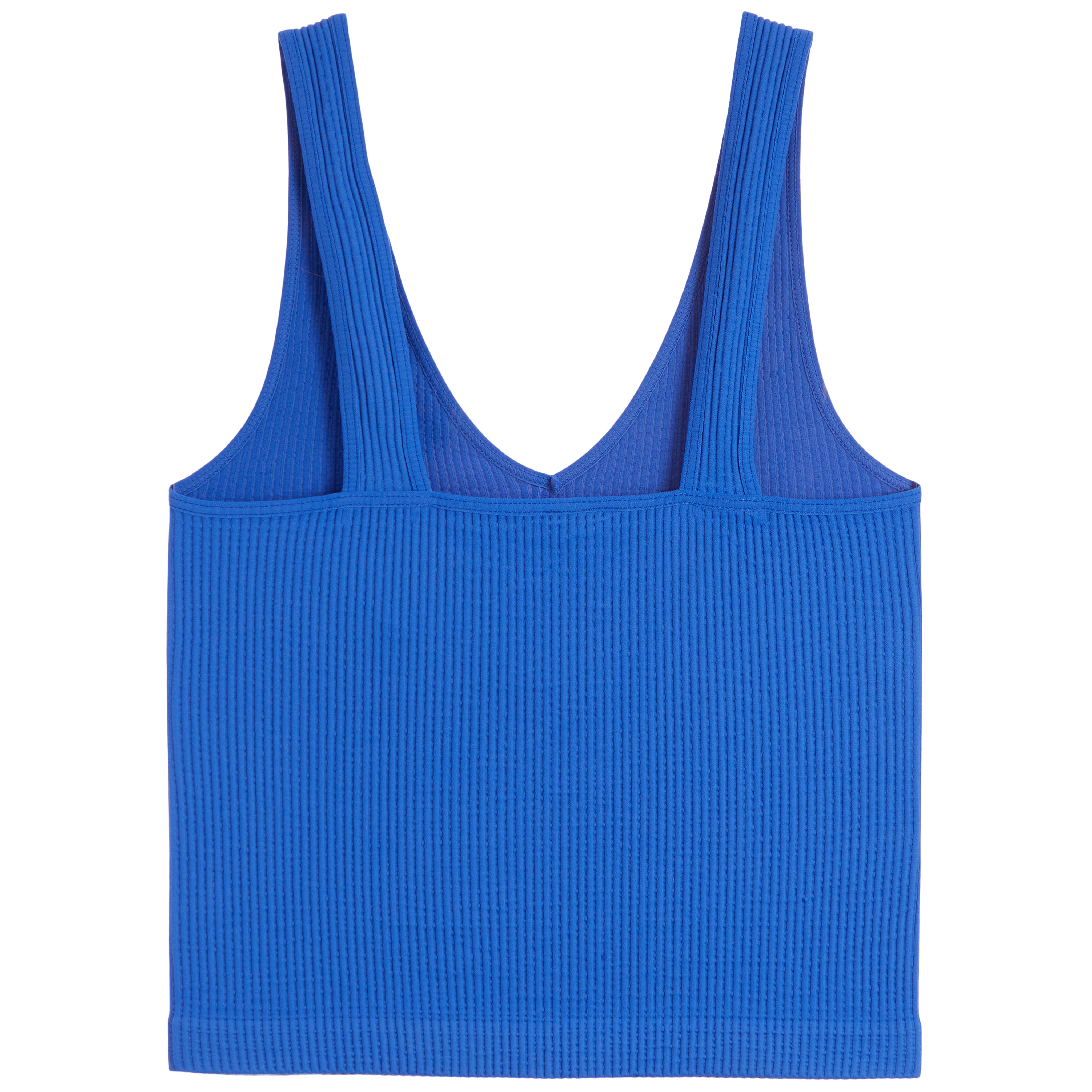 V-Neck Ribbed Crop Tank - Denny's