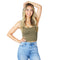 Ribbed Knit Crop Scoop Tank - Denny's