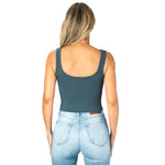 Ribbed Knit Crop Scoop Tank - Denny's