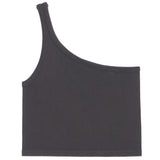 One Shoulder Crop Tank - Denny's