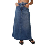 Come As You Are Denim Maxi Skirt - Denny's
