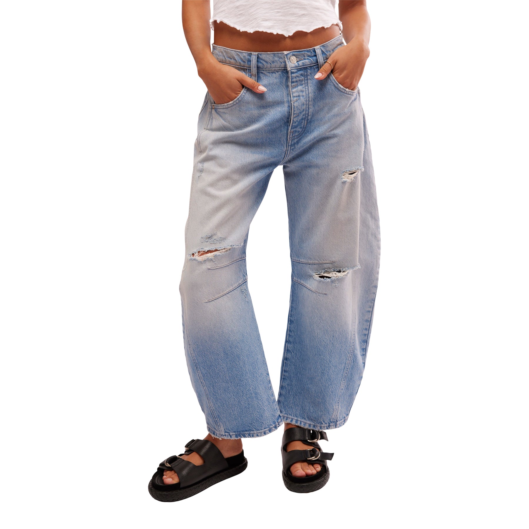 Good Luck Mid Rise Barrel Jean - Denny's