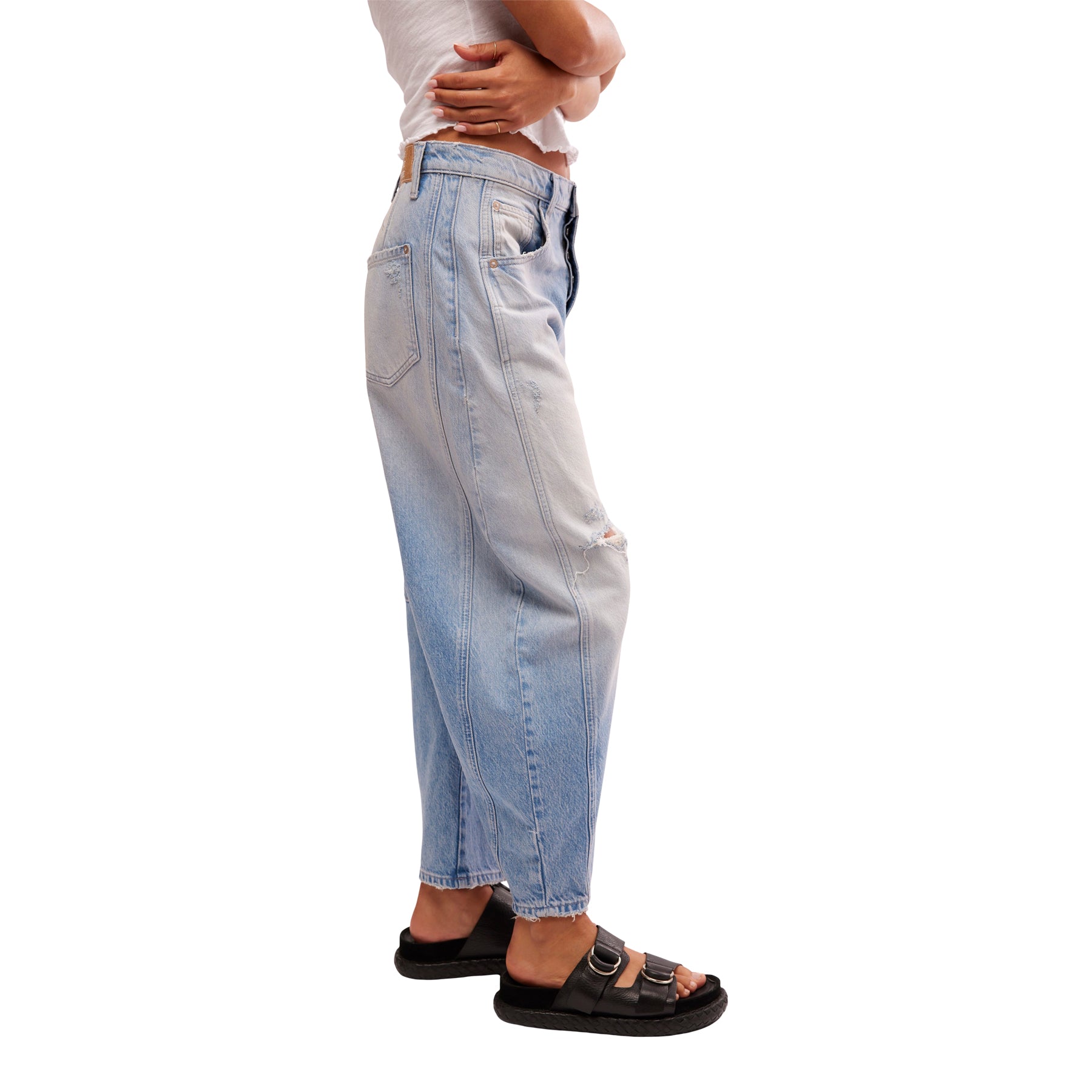 Good Luck Mid Rise Barrel Jean - Denny's