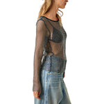 Low Back Filter Finish  Fishnet Top - Denny's