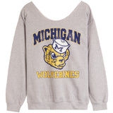 Michigan Off Shoulder Sweatshirt