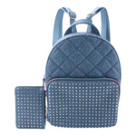 Rhinestones Quilted Mini Backpack - Denny's