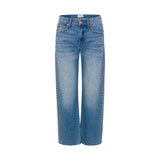 Studded Lexi Mid Rise Bowed Straight Leg