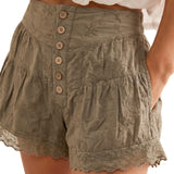 Embroidered Lace Trim Short