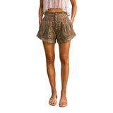 Embroidered Lace Trim Short