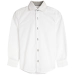Contrast Trim Solid Dress Shirt - Denny's