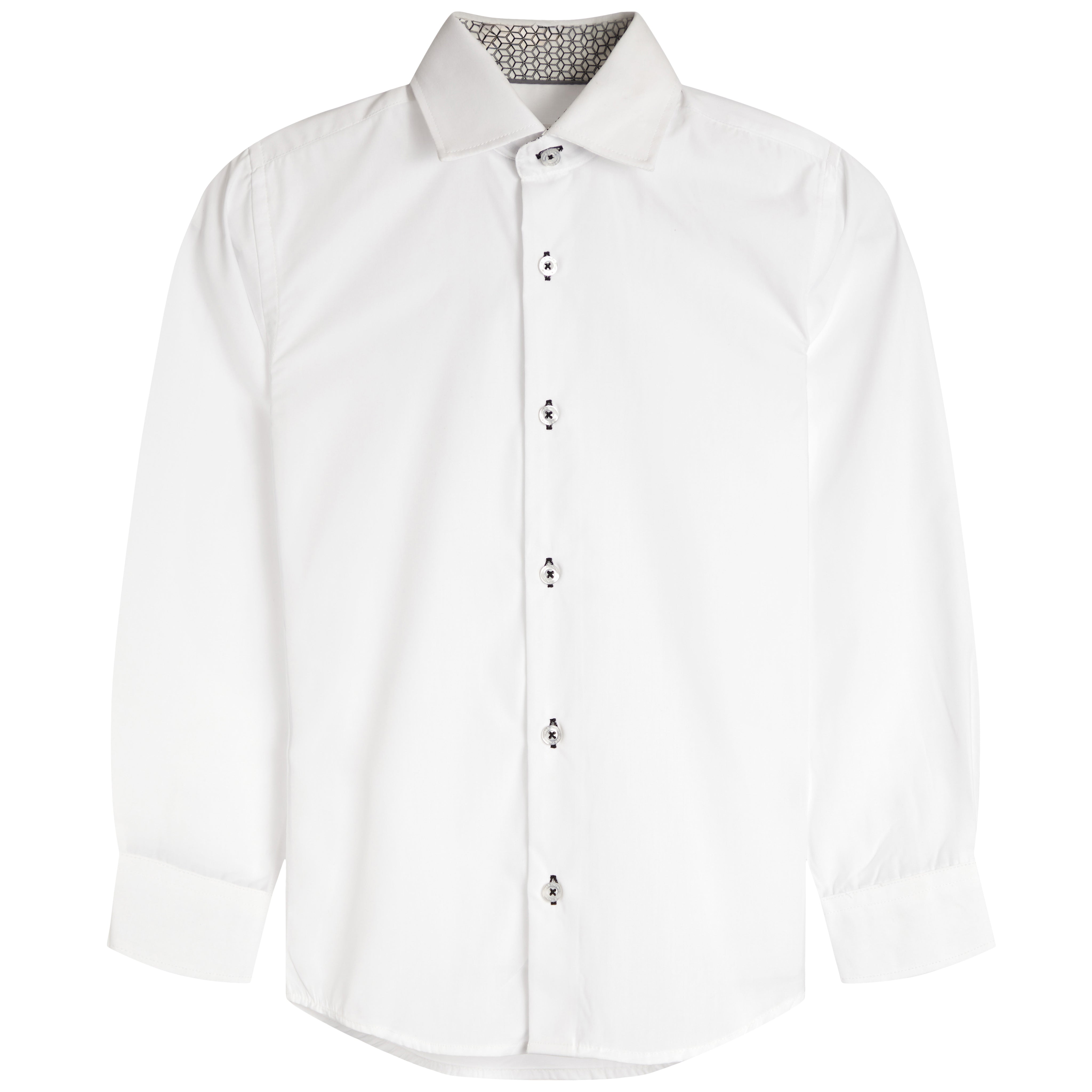 Contrast Trim Solid Dress Shirt - Denny's